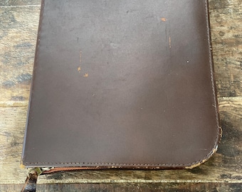 Vintage draagtas met leerlook en Engeland met ritssluiting