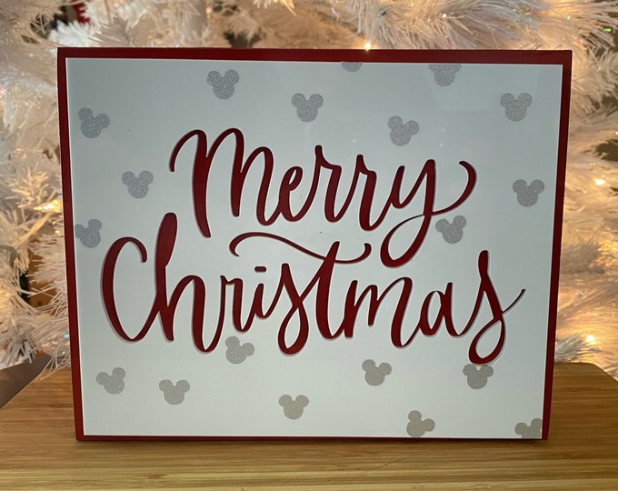 Merry Christmas Hidden Mouse Inspired Sign