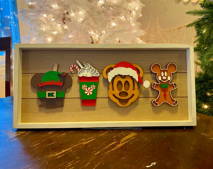 Interchangeable Christmas Treats, Hand Painted Theme Park Food, Home Decor, Kitchen Decor, Wooden Sign, Wall Art