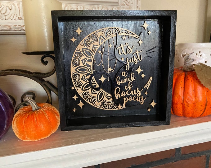 Just a Bunch of Hocus Pocus Inspired Wall Sign, Wooden Home Decor, Hand Painted, Christmas Gift, Home Decor, Wall Art