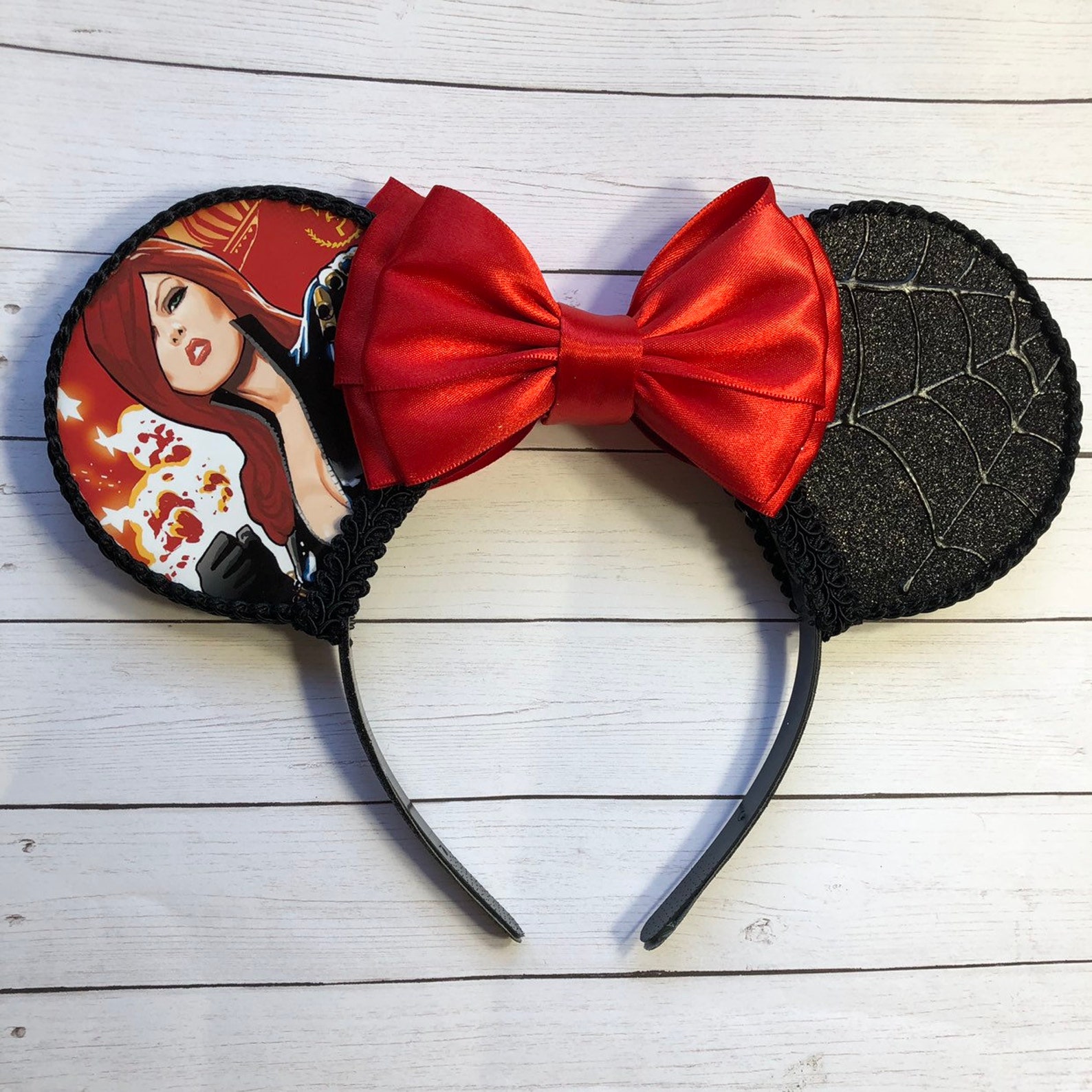 Black Widow Inspired Mouse Ears Etsy