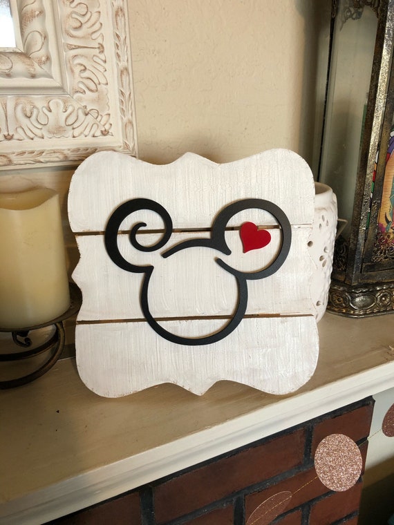 Mouse Love Inspired Sign, Wooden Home Decor, Hand Painted, Christmas Gift, Home Decor, Wall Art