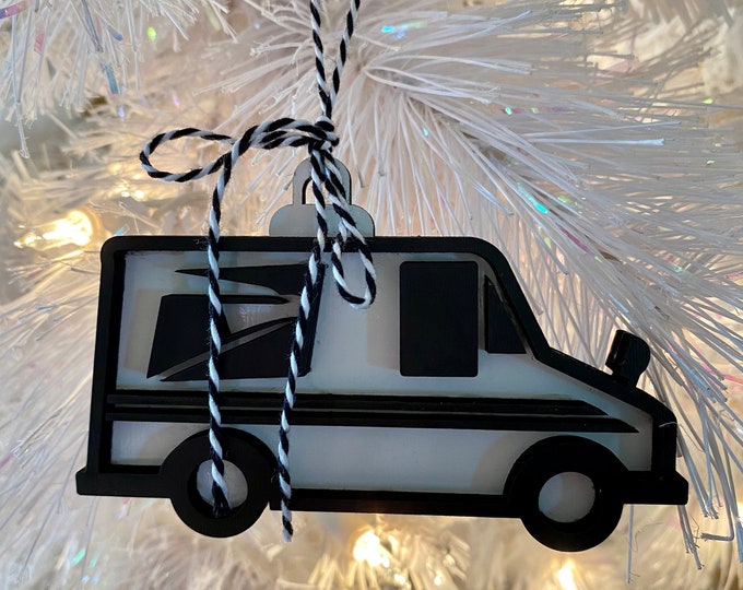 Postal Service Customizable Ornament, Wooden Home Decor, Hand Painted, Christmas Gift, Home Decor