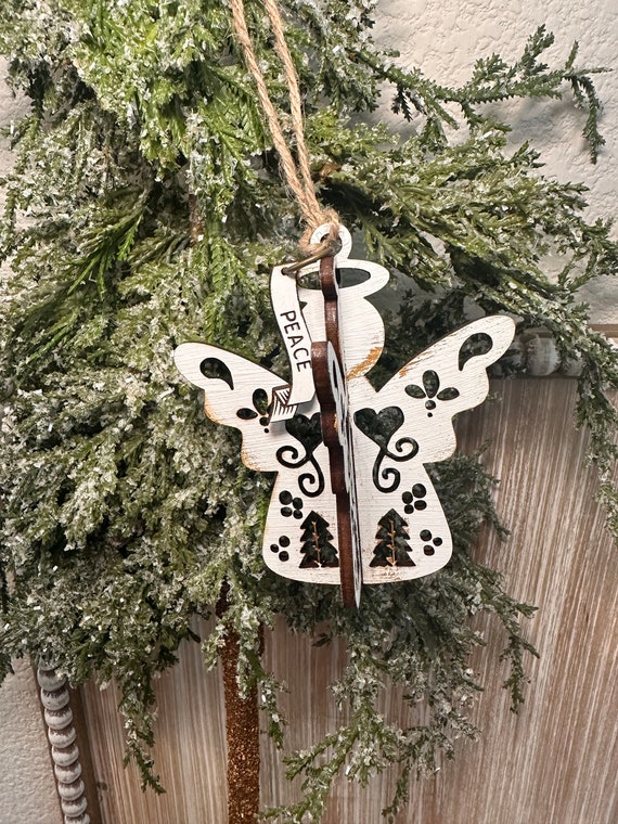 Folk Art Wooden Ornaments , Hand Painted Ornaments, Christmas Gift, Home Decor, Farmhouse Christmas Ornaments, Scandinavian Art