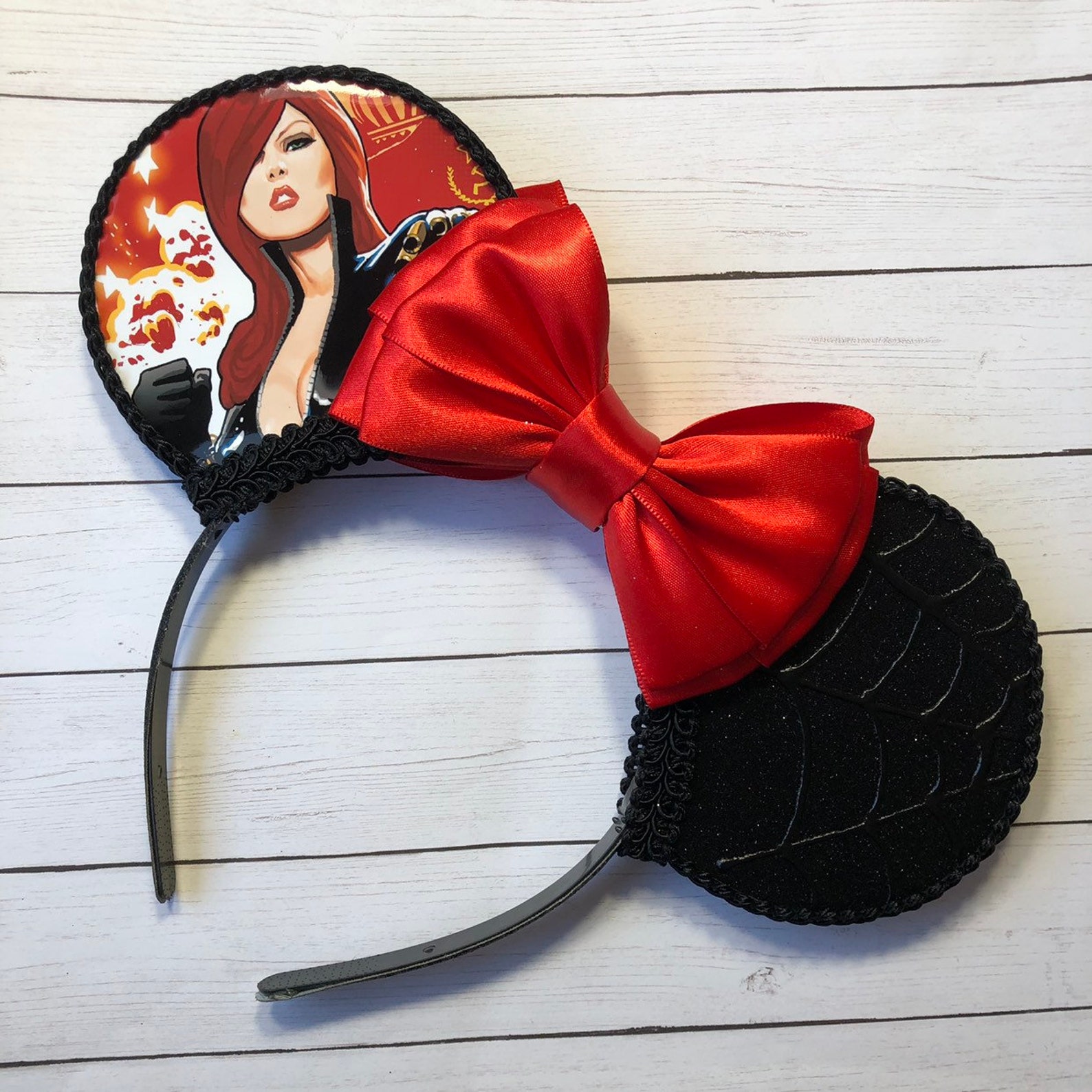 Black Widow Inspired Mouse Ears Etsy