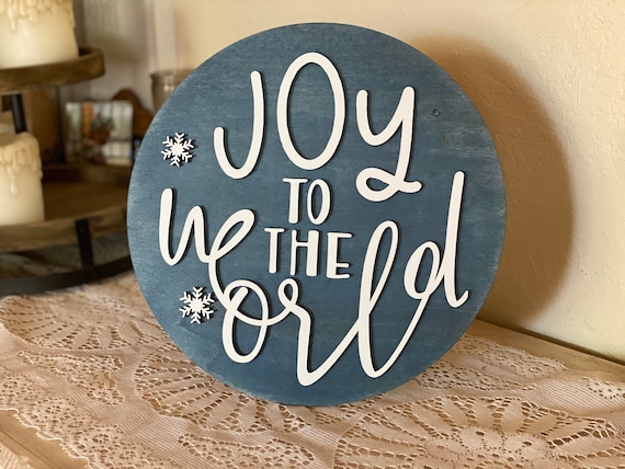 Joy To The World Door Hanger, Wooden Home Decor, Hand Painted, Christmas Gift, Home Decor, Wall Art
