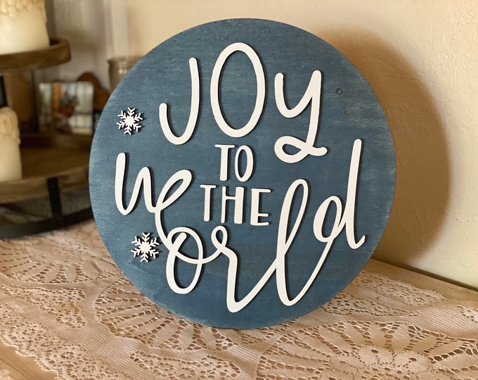 Joy To The World Door Hanger, Wooden Home Decor, Hand Painted, Christmas Gift, Home Decor, Wall Art