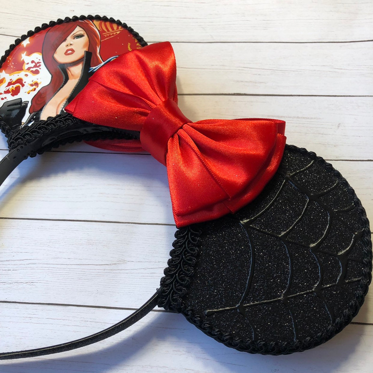 Black Widow Inspired Mouse Ears Etsy