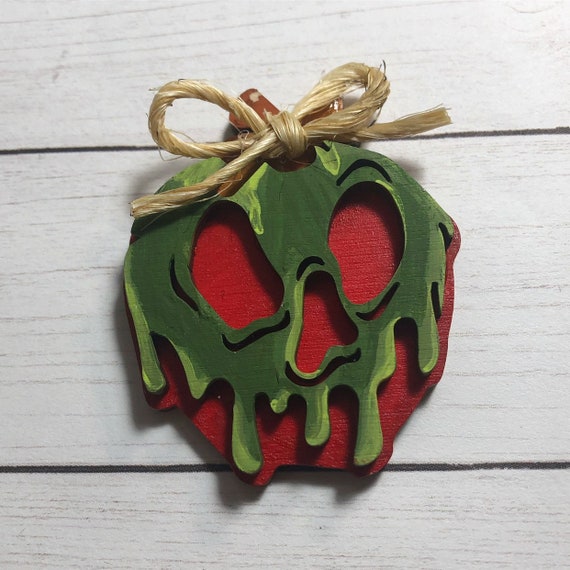 Poison Apple Inspired Brooch, Theme Park Cosplay, Layered Brooch, Wooden Brooch, Hand Painted, Mixed Media, Cosplay Accessory