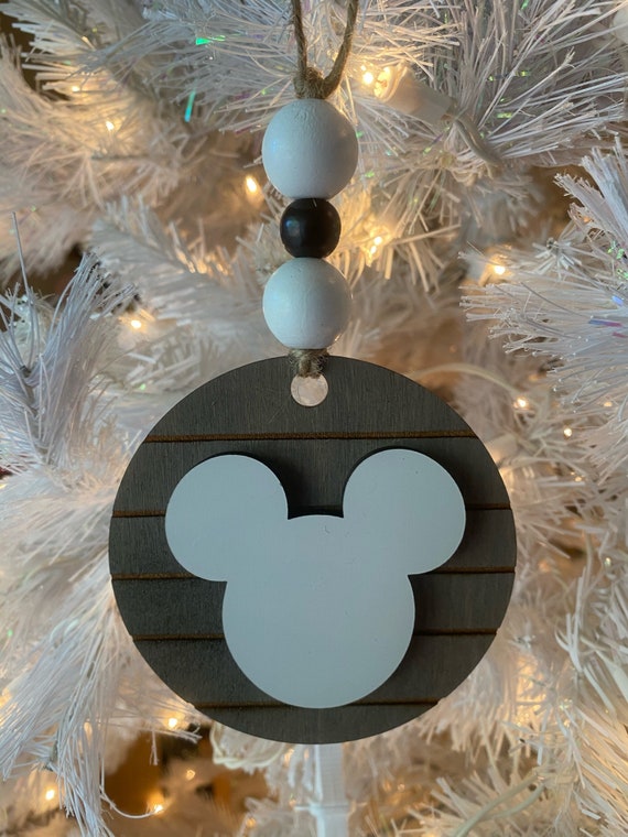 Farmhouse Mouse Inspired Ornament (Grey) Wooden Home Decor, Hand Painted, Christmas Gift, Home Decor