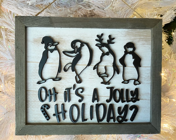 Jolly Holiday Inspired Sign, Wooden Home Decor, Hand Painted, Christmas Gift, Home Decor, Wall Art