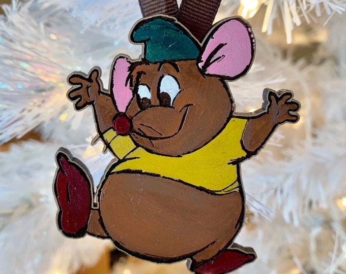 Gus Gus Inspired Christmas Ornament, Wooden Home Decor, Hand Painted, Christmas Gift, Home Decor