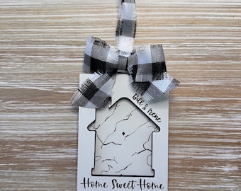 Home Sweet Home Personalized Ornament, Housewarming Gift, Realtor Gift, New Home Gift, Wooden Ornament