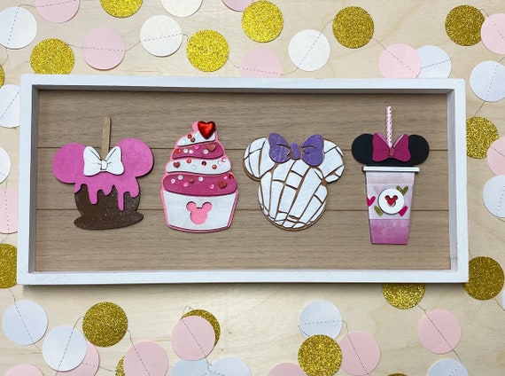 Interchangeable Valentine's Day Treats, Hand Painted Theme Park Food, Home Decor, Kitchen Decor, Wooden Sign, Wall Art