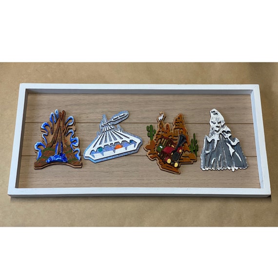 Interchangeable Mountain Icons, Hand Painted Theme Park Rides, Home Decor, Kitchen Decor, Wooden Sign, Wall Art