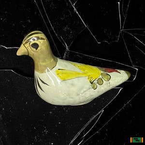 Vintage Tonala Pottery Dove: Hand Painted Mexican Folk Art Figurine