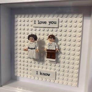 SŁODKIE Han Solo i Księżniczka Leia "Kocham Cię" Lego minifigurka w pudełku cieni! IDEALNY prezent na Walentynki!