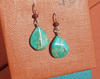 Price Drop! Huge Turquoise Drop earrings