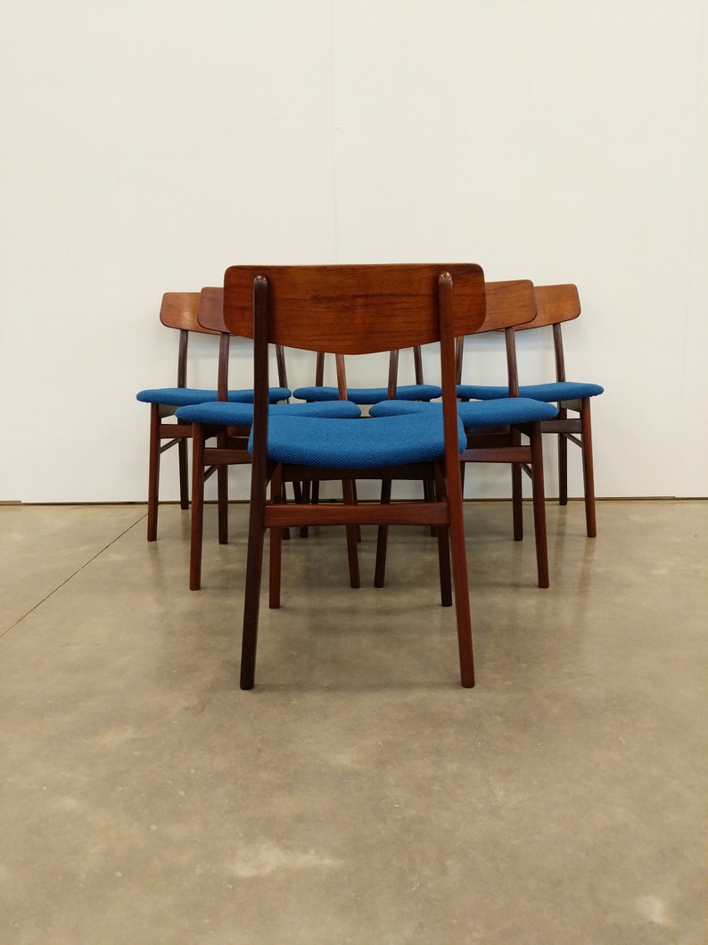 Set of 6 Vintage Danish Mid Century Modern Dining Chairs image 3