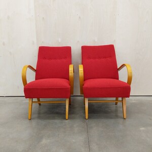 Pair of Vintage Czech Mid Century Modern Lounge Chairs image 5