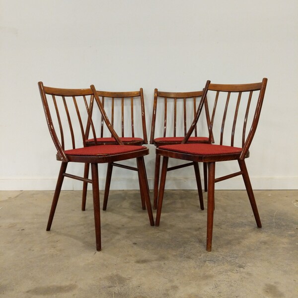 Set of 4 Vintage Czech Mid Century Modern Dining Chairs