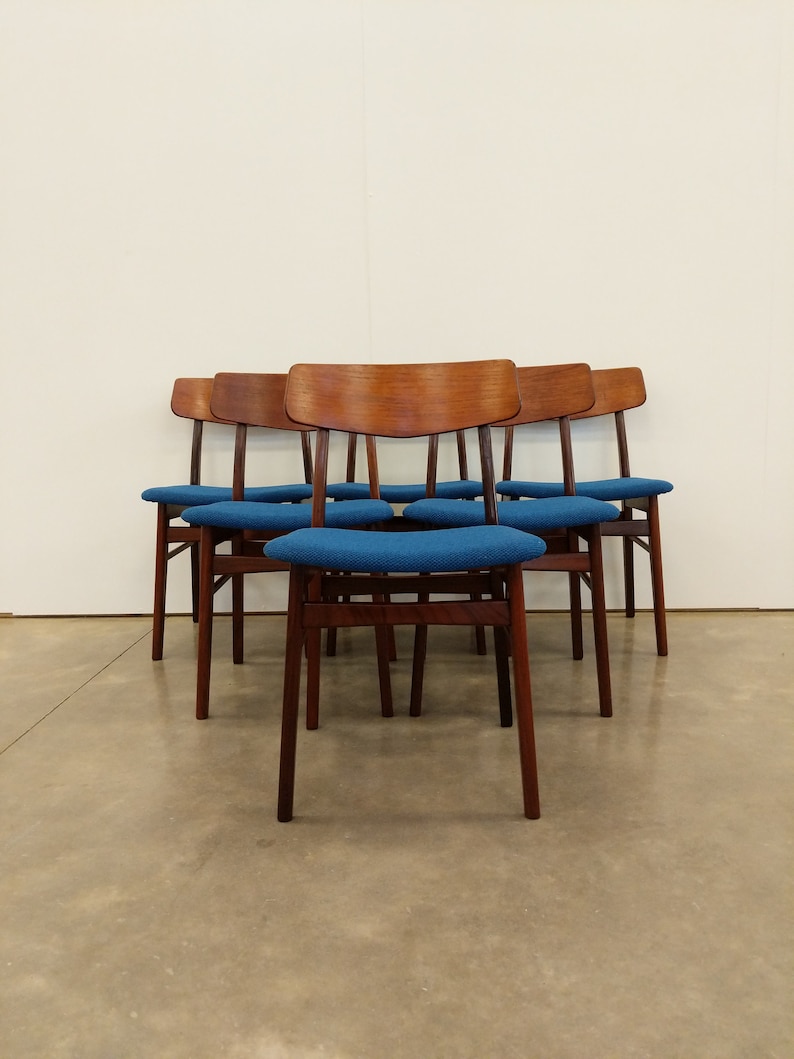 Set of 6 Vintage Danish Mid Century Modern Dining Chairs image 5
