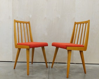 Pair of Vintage Czech Mid Century Modern Dining Chairs