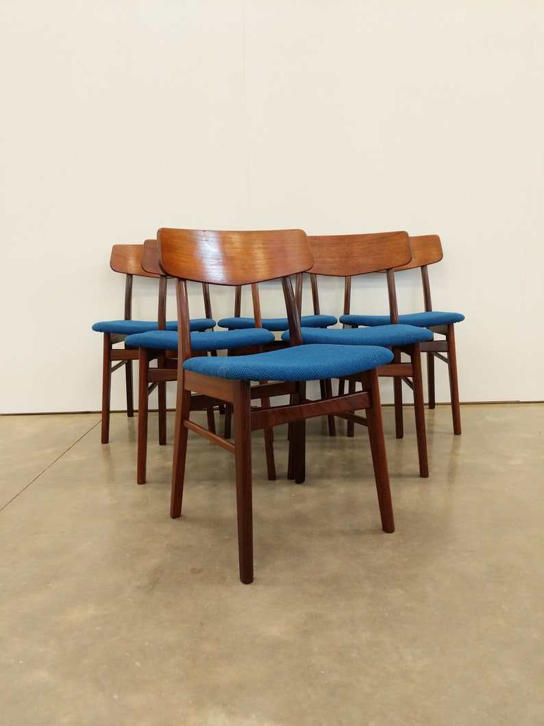 Set of 6 Vintage Danish Mid Century Modern Dining Chairs image 1