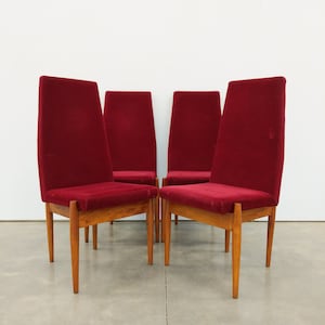 Set of 4 Vintage Czech Mid Century Modern Dining Chairs image 1