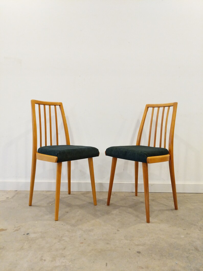 Pair of Vintage Czech Mid Century Modern Dining Chairs image 1