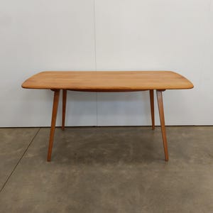 Vintage Ercol Mid Century Modern Plank Dining Table