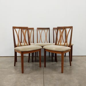 Set of 5 Vintage Mid Century Modern Dining Chairs by G Plan