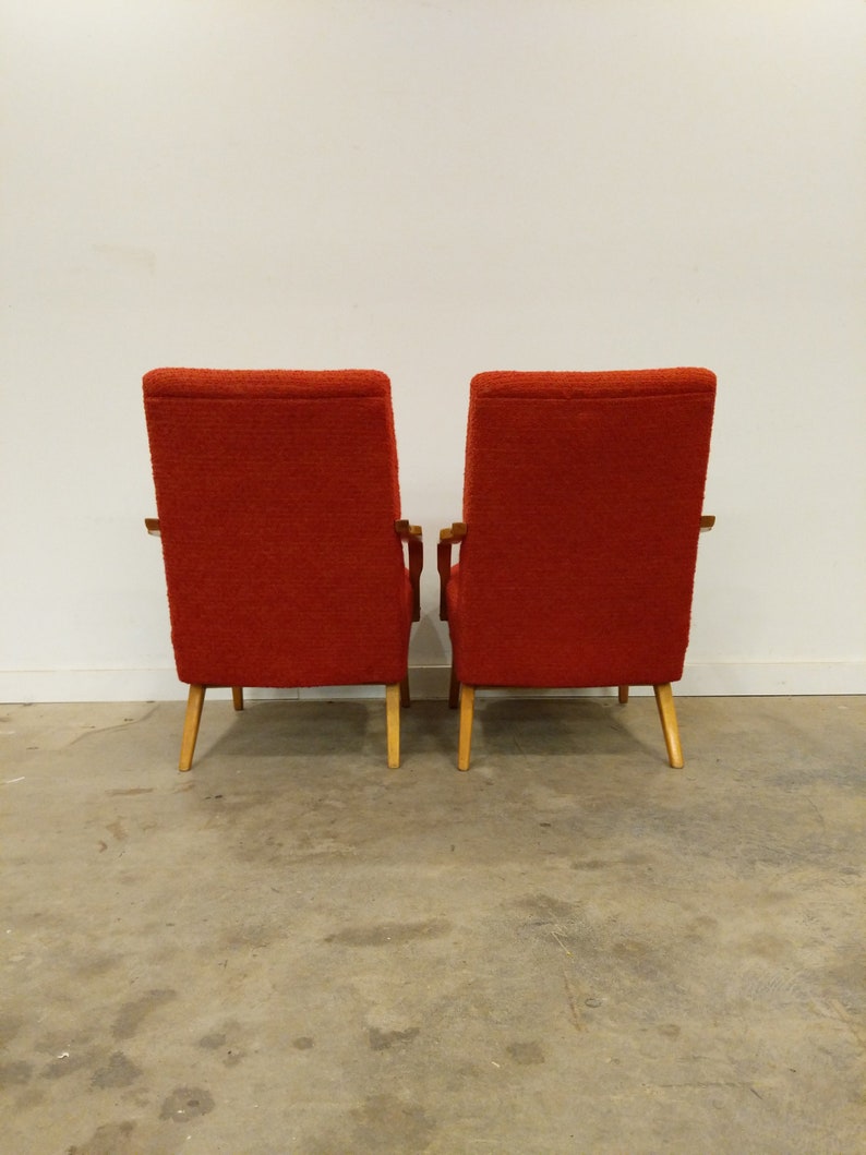 Pair of Vintage Czech Mid Century Modern Lounge Chairs image 3