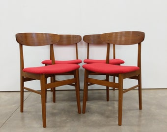 Set of 4 Vintage Danish Mid Century Modern Dining Chairs