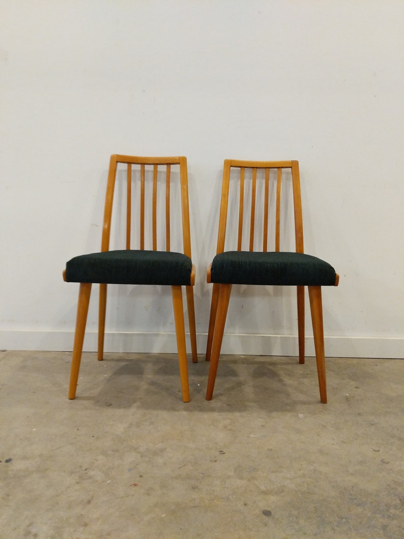 Pair of Vintage Czech Mid Century Modern Dining Chairs image 2