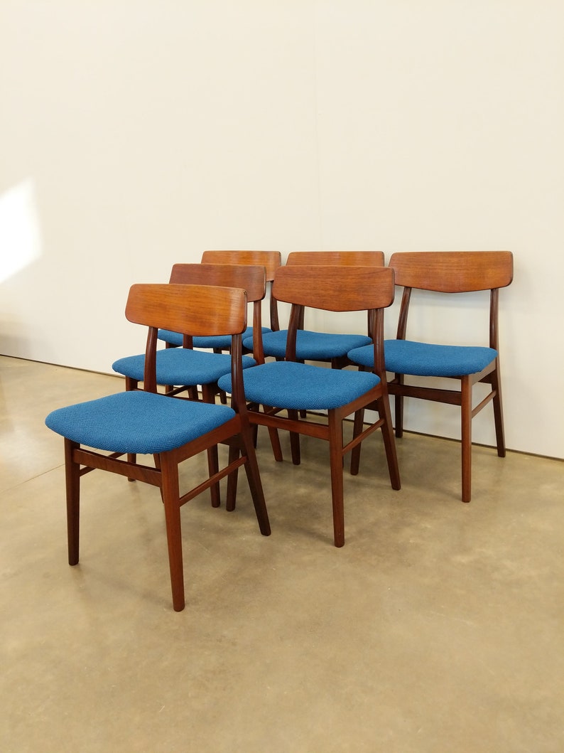 Set of 6 Vintage Danish Mid Century Modern Dining Chairs image 6