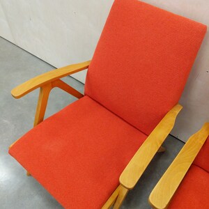 Pair of Vintage Czech Mid Century Modern Lounge Chairs image 8