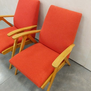 Pair of Vintage Czech Mid Century Modern Lounge Chairs image 7