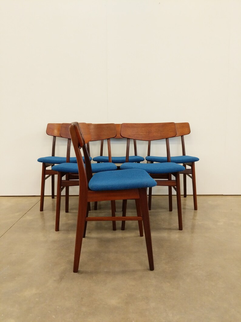 Set of 6 Vintage Danish Mid Century Modern Dining Chairs image 2