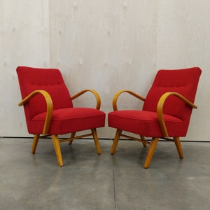 Pair of Vintage Czech Mid Century Modern Lounge Chairs image 1