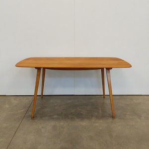 Vintage Ercol Mid Century Modern Plank Dining Table