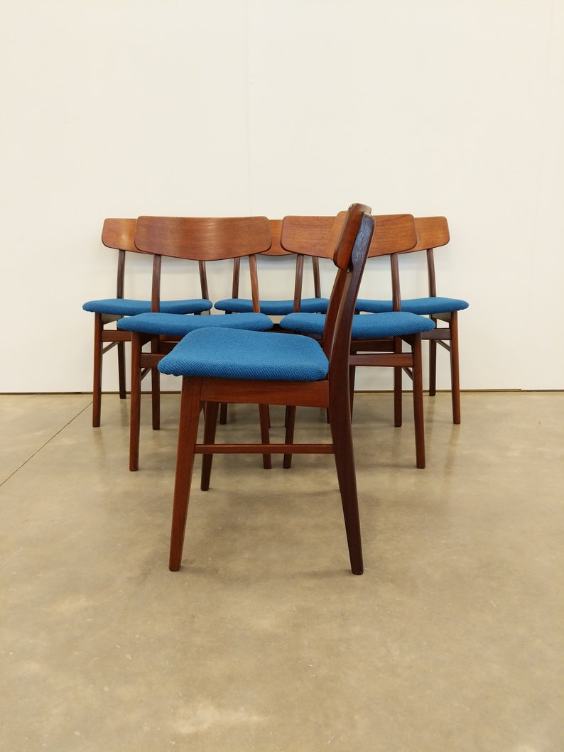 Set of 6 Vintage Danish Mid Century Modern Dining Chairs image 4