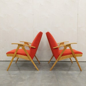 Pair of Vintage Czech Mid Century Modern Lounge Chairs image 3