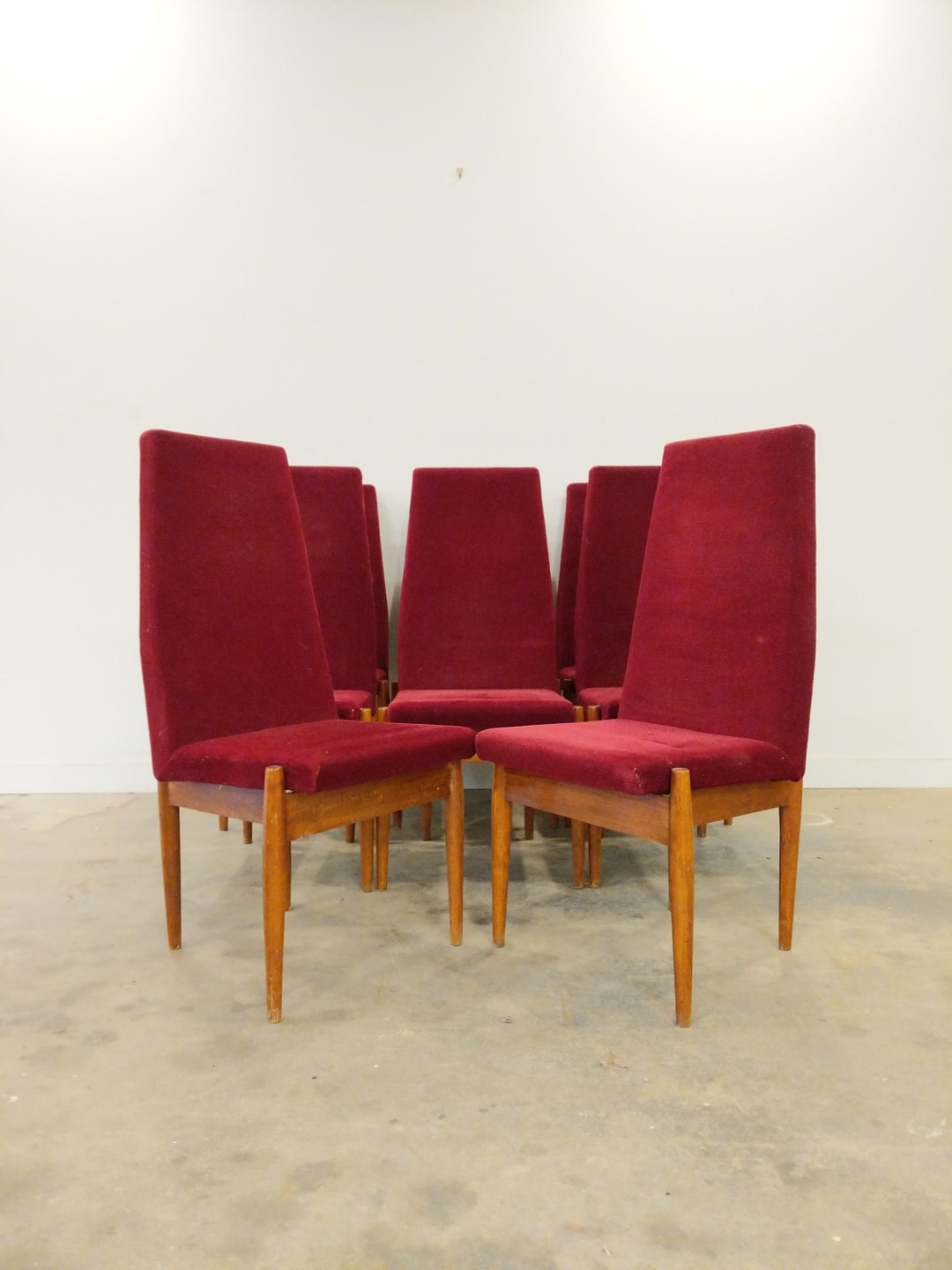 Set of 8 Vintage Czech Mid Century Modern Dining Chairs Etsy