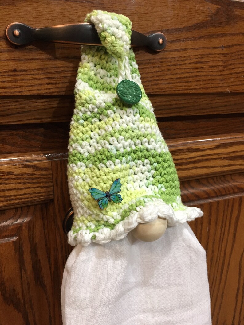 Kitchen Gnome Crocheted Dish towel Holder with Removable Flour Etsy