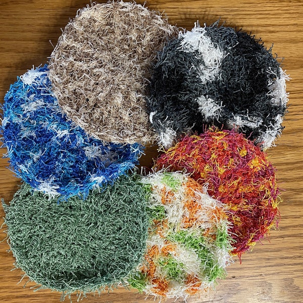 Crocheted scrubby, Kitchen Dish Scrubber, Nylon Scrubby, Handmade, 3 inch scrubby, Flower, pot scrubber