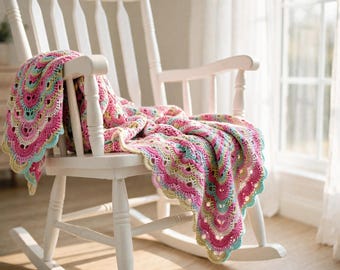 Crocheted, Virus pattern, baby blanket, 36”x36” Handmade by me