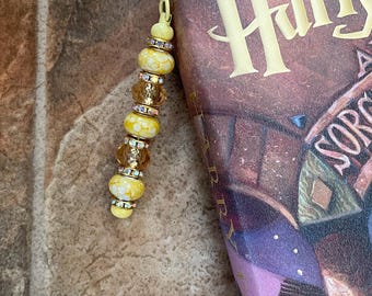 Beaded, Metal, Page marker, Bookmark, Back to School, Crocheted, Handmade by me