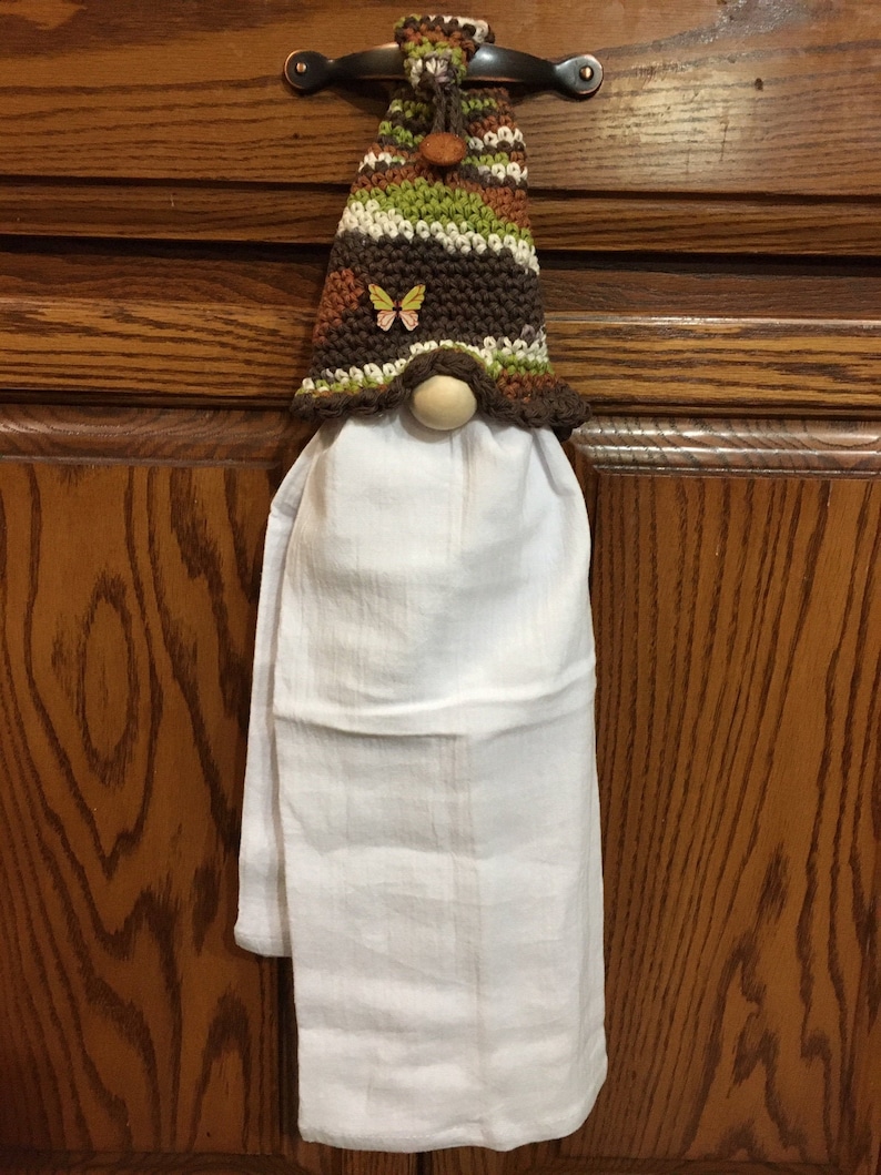 Kitchen Gnome Crocheted Dish towel Holder with Removable Flour Etsy