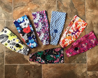 Abstract, Ear Saver Headband, Headband with buttons, 4" Wide, for healthcare worker, forehead protector, wicking headband, Yoga, Jogging